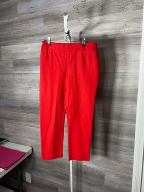 Chico's Vibrant Red Cropped Straight-Leg Pants 2108